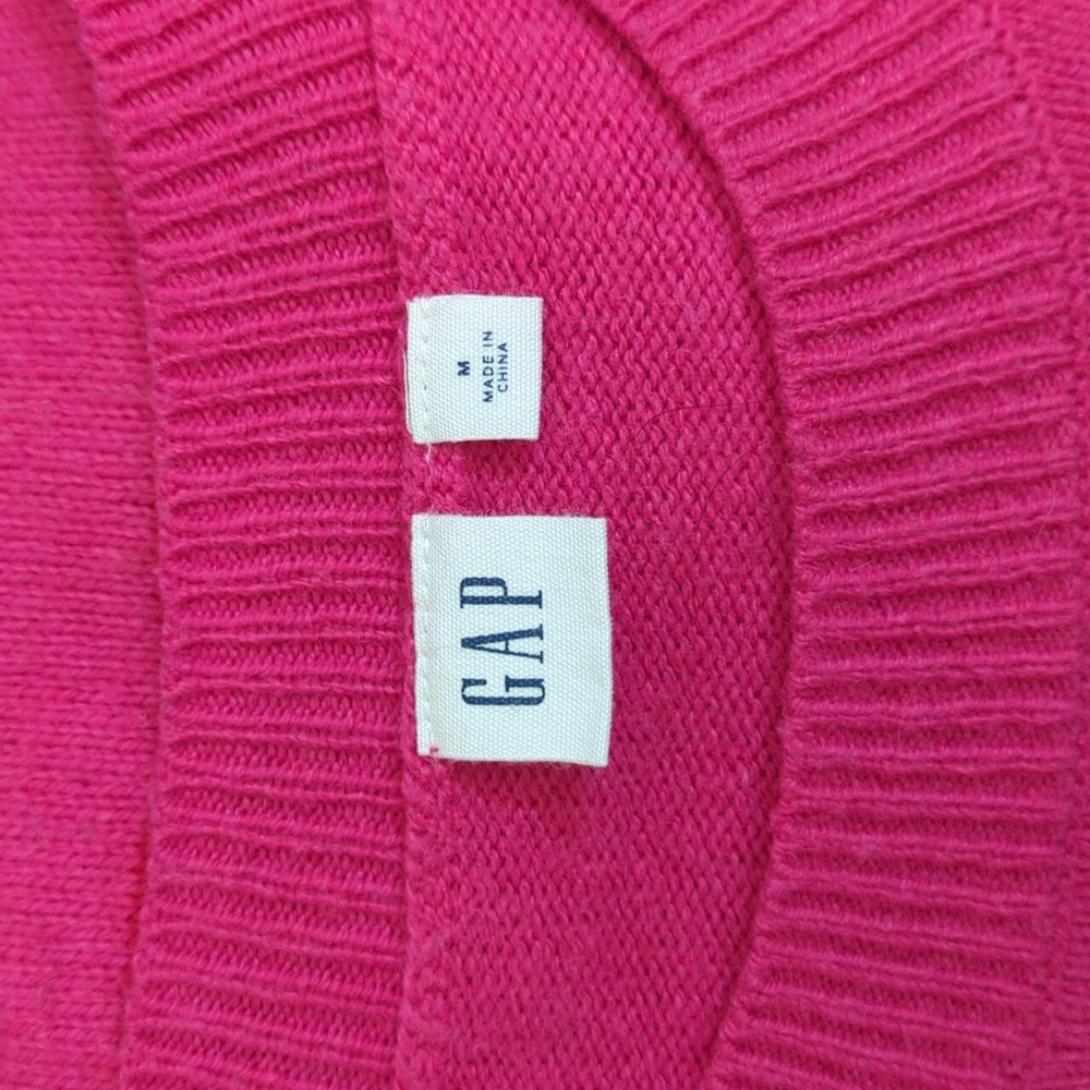 GAP Pink Stripe Crewneck Pullover Tunic Wool Sweater Size Medium - Picture 10 of 11